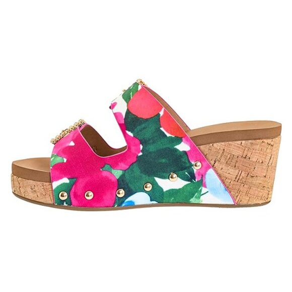 New Corkys Main Squeeze Wedge Sandals in Floral - Picture 3 of 5